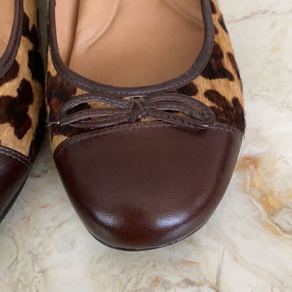 Nurture Pony Hair Leopard Print Ballerina Flats - Picture 6 of 9